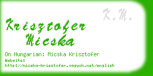 krisztofer micska business card